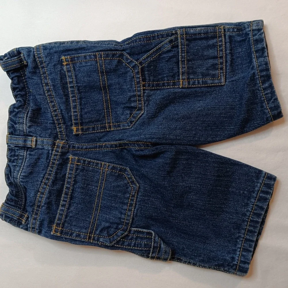 Charles‎ Klein Baby Denim  Shorts Dark Wash Snap Button Detail